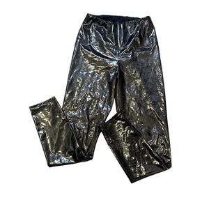 Wilfred Free Black Patent Faux Leather Leggings High Rise M Aritzia